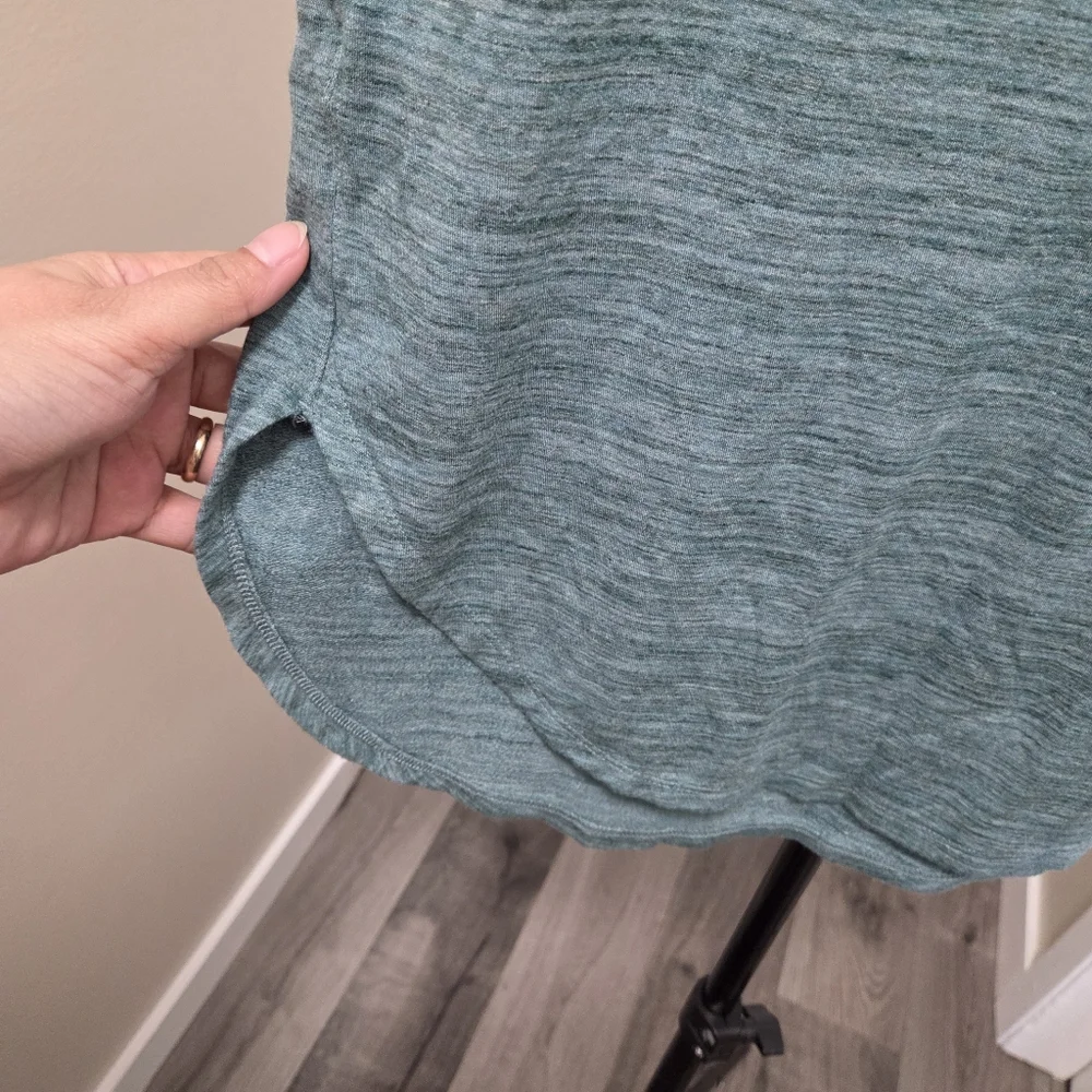 Lou & Grey Rayon Blend Pocket Tee | Teal Slub Knit Relaxed Fit Top - Picture 4 of 7